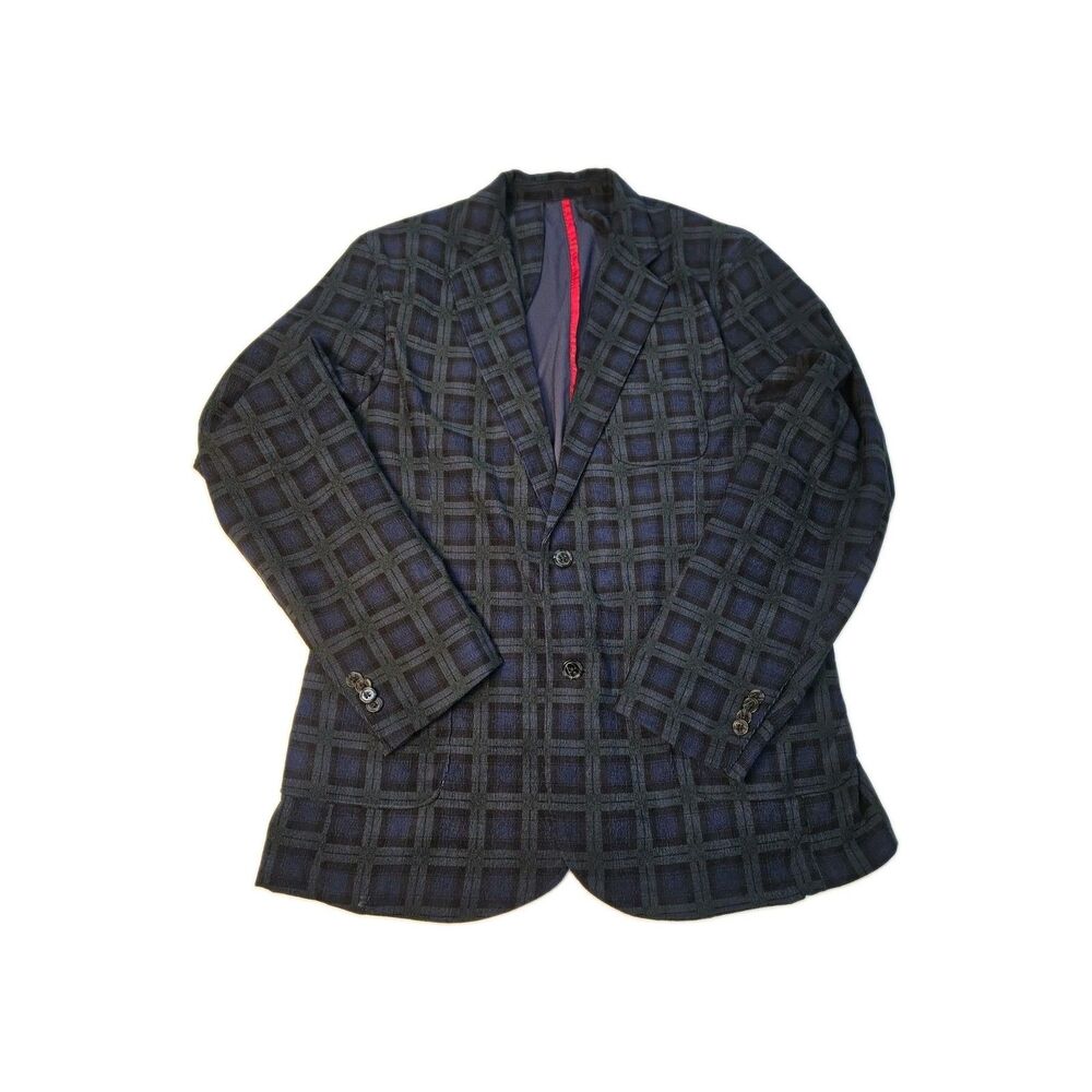 TailorByrd Blazer Mens L/42R Glen Plaid Heritage Classic Green Blue Sport Coat